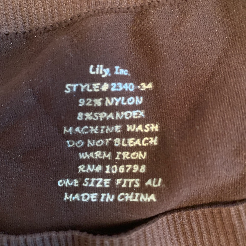 Lily Inc. Brown Opaque Footless Tights